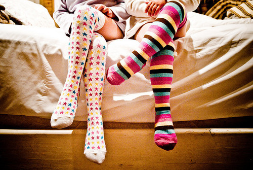 colorful, knee socks and socks