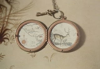 deer,  key and  locket