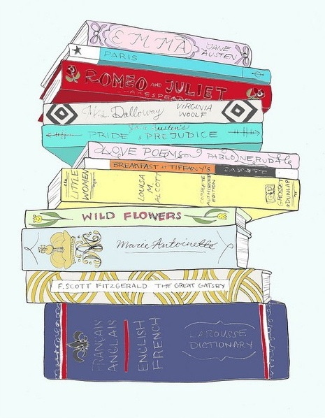 dictionary, f. scott fitzgerald, jane austen, louise m. alcott, novels, pablo neruda