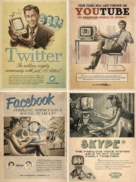 facebook, skype and twitter