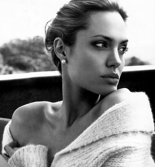 actress angelina jolie beauty black and white celebrity cheek bones