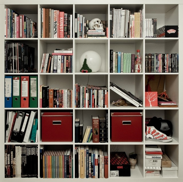 art, books and bookshelf