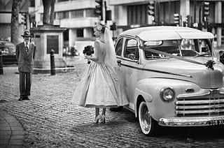 beautiful,  bride and  car