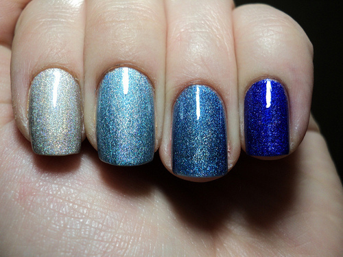 blue, glitter and nail
