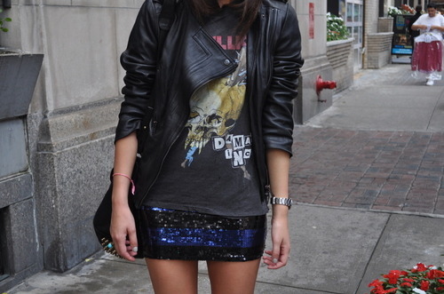 fashion, girl and leather jacket