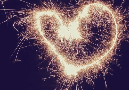 fireworks, heart and light