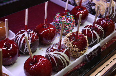 apples,  candy apples and  food