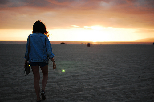 back, beach, beautiful, denim, girl, jeans jacket