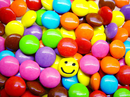 be happy, candy and colorful