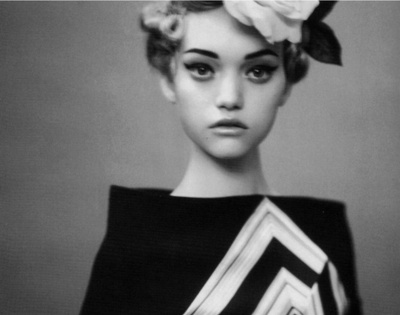 black and white,  doll and  gemma ward