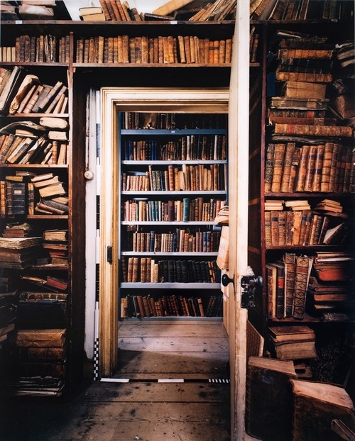 books, doorway and interior