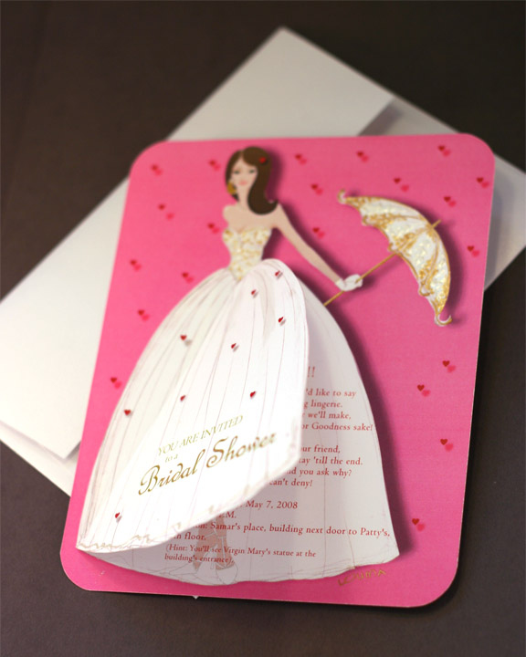 bride, hearts, illustration, invitation, love, shower