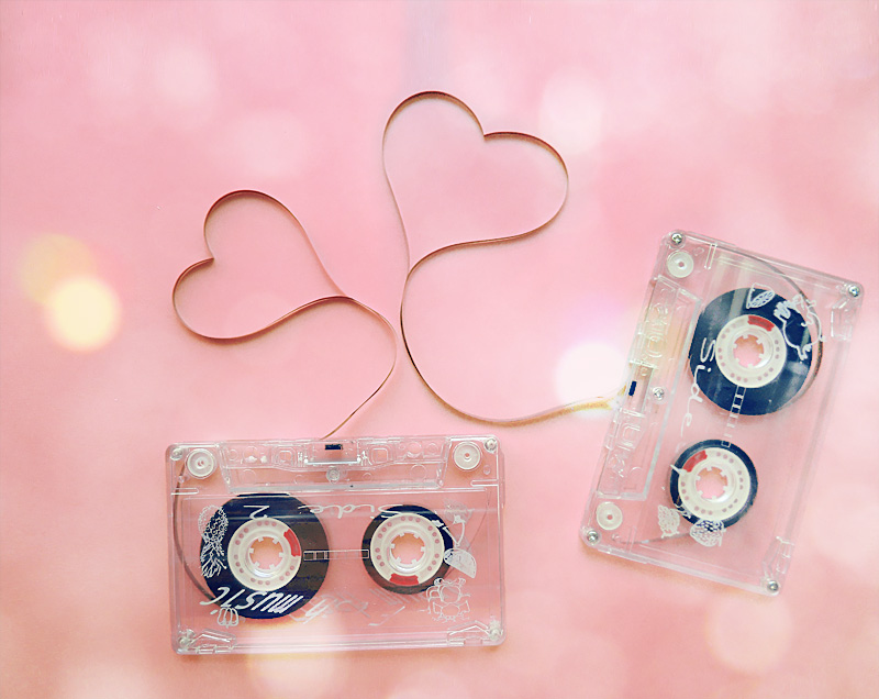 cassette, cute and heart