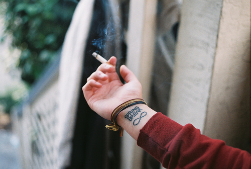 cigarette, hand and infinity