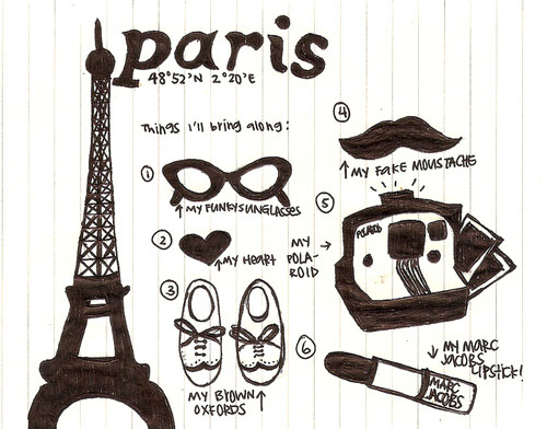 cute, doodle and eiffel tower