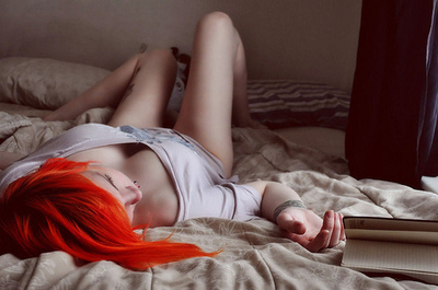 girl,  hair and  orange