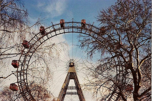 amusement park, ferris wheel and film