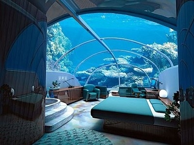 aquarium,  bed and  bedroom