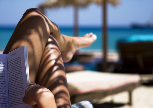 beach, book and girl