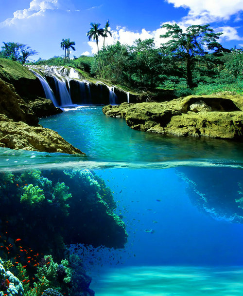 beautiful, blue, cascade, fashion, nature, paradise