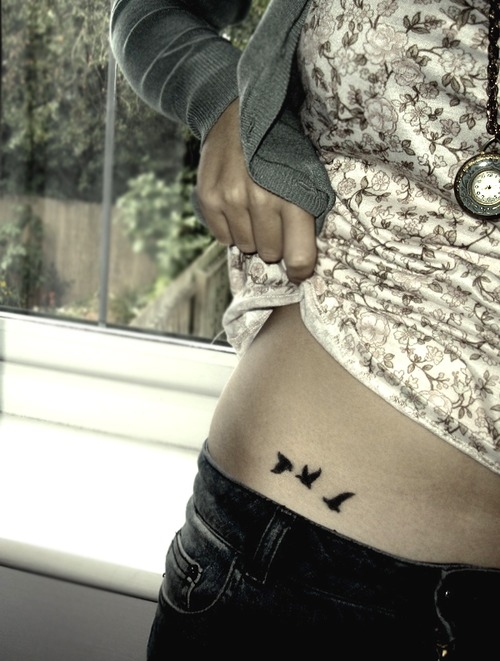 bird, girl, necklace, tattoo, watch