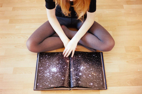 book, girl and infinity