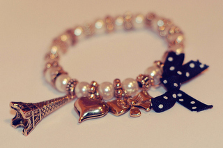 bow,  bracelet and  charm