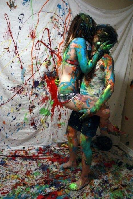 boy, colors and couple