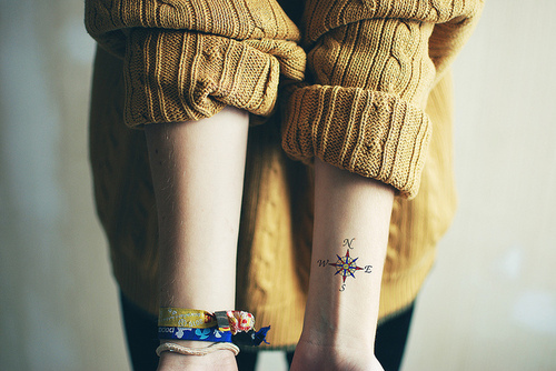 bracelets, ink and sweater