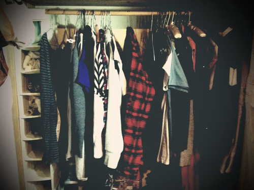 checked, closet and clothes