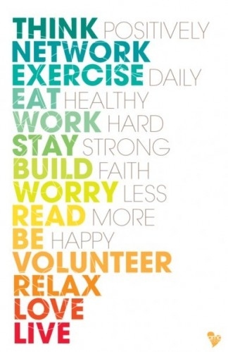 be happy, eat and exercise