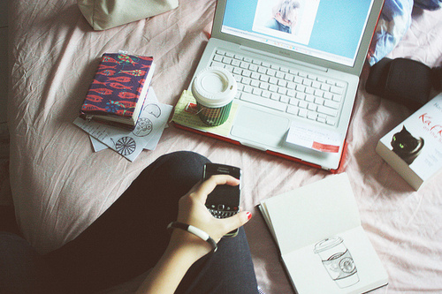 blackberry, books and coffee