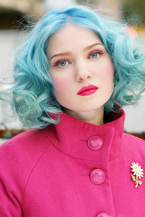 blue, blue hair and coat