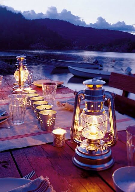 boats, candles and dinner