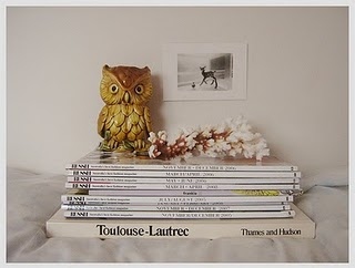 books,  flowers and  owl