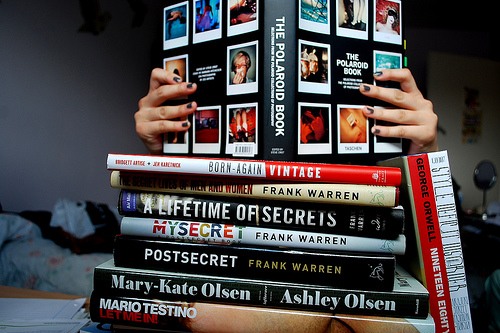 books, photography and polariod