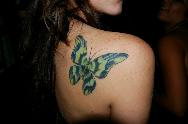 butterfly, butterfly tattoo and cute