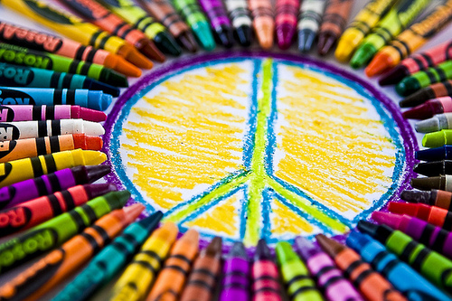colorful, crayons, happiness, lol, love, peace