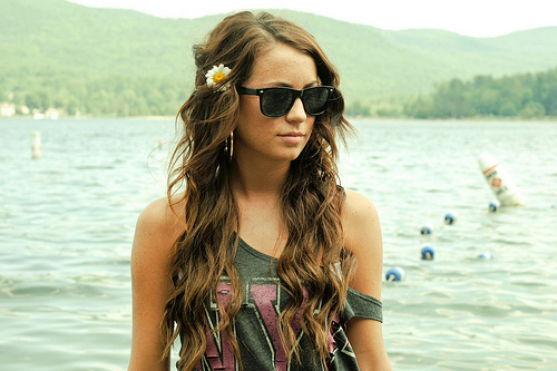 curly, flower and girl