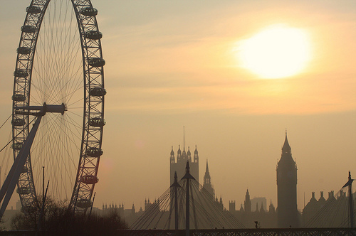 ferris wheel, lights and london