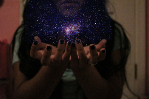 galaxy, girl and photograph