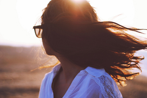 girl, glasses, hair, lace, long hair, sunlight