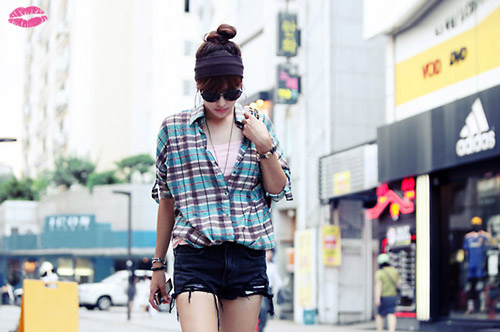 asian, checkered and fashion