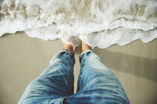 beach, jeans and legs