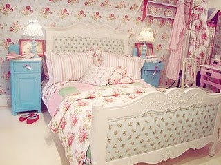 bed,  bedroom and  flowers