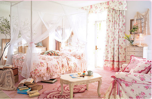 bedroom, cute and floral