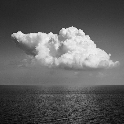 black and white, cloud and clouds