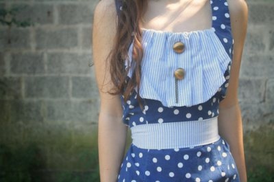 blue,  buttons and  dots
