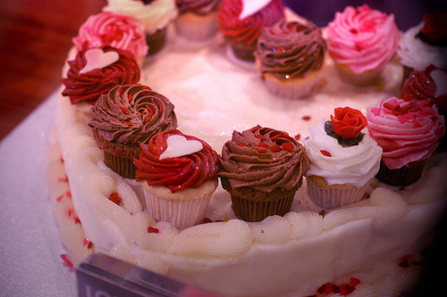 cake, cupcakes and heart