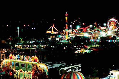 circus, funpark and lights